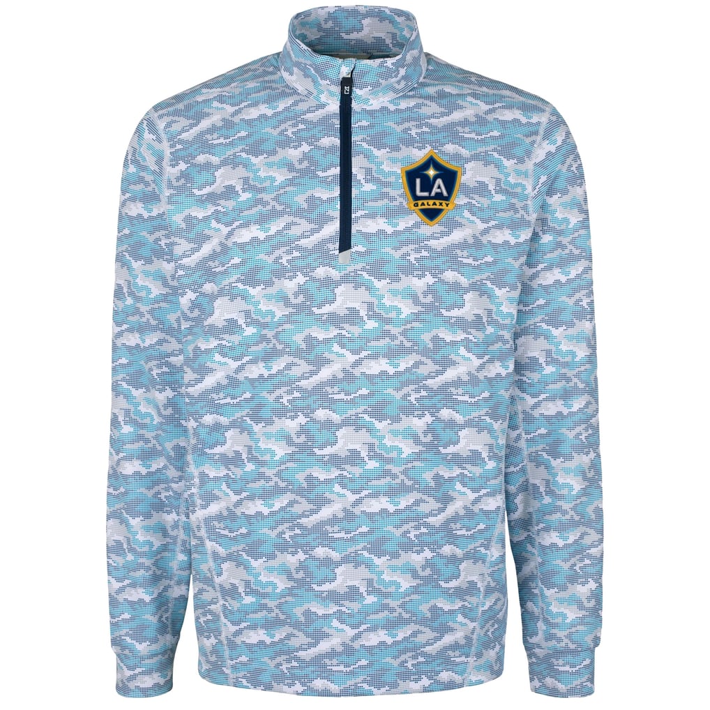  LA Galaxy Cutter & Buck Traverse Stretch Eco Camo Print Quarter-Zip Pullover Top - Navy
